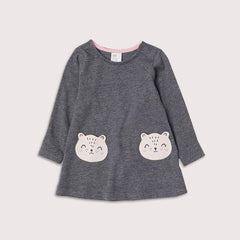 BRANDED DARK GREY KITTY LONG TOP