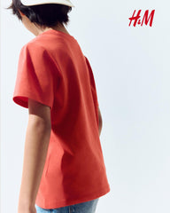 H&M DARK ORANGE BIARRITZ PRINTED T-SHIRT