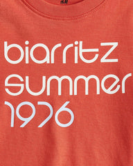 H&M DARK ORANGE BIARRITZ PRINTED T-SHIRT
