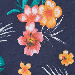 H&M Dark Blue Floral Patterned Dress