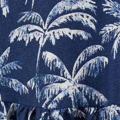 H&M Navy Palm Trees Printed Girls Dress