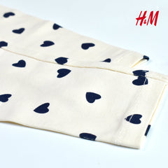 HM ECRU HEARTS PRINTED LEGGING