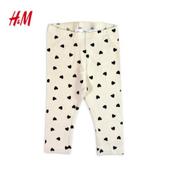 HM ECRU HEARTS PRINTED LEGGING