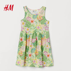 H&M GREEN BOTANICAL PRINTED PATTERNED DRESS 2021