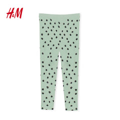H&M GREEN BRUSHED PRINT LEGGING