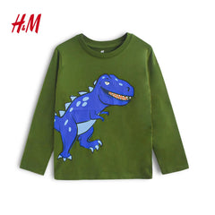 H&M GREEN LONG SLEEVE T-REX T-SHIRT