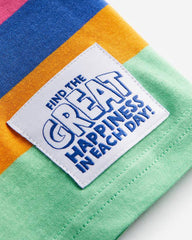 H&M GREEN STRIPED JERSEY T-SHIRT