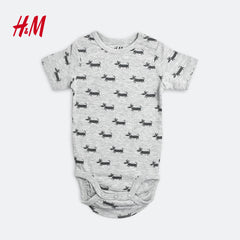 H&M GREY ANIMAL PRINTED BODYSUIT