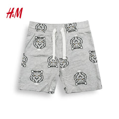 H&M GREY TIGER PRINT COTTON SHORTS