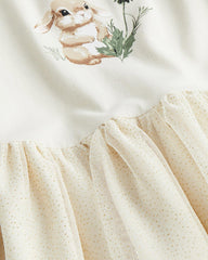 H&M LIGHT BEIGE BUNNY TULLE DRESS
