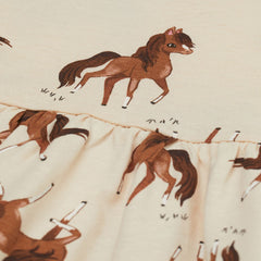 H&M LIGHT BEIGE HORSES PRINTED SLEEVELESS DRESS