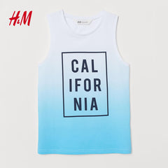 H&M LIGHT BLUE CALIFORNIA GRADIENT VEST TOP