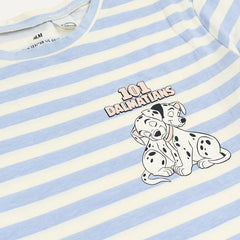 H&M LIGHT BLUE STRIPED DISNEY T-SHIRT