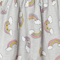 H&M LIGHT GRAY RAINBOW PRINTED JERSEY DRESS