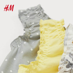 H&M LIGHT GREEN DOTTED COTTON VEST TOP