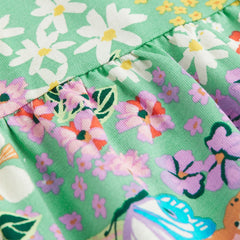 H&M LIGHT GREEN FLORAL AND BUTTERFLIES DRESS