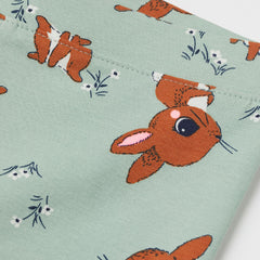 H&M LIGHT GREEN RABBIT PRINT LEGGING