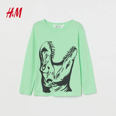 H&M LIGHT GREEN T-REX T-SHIRT
