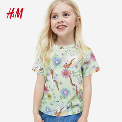 H&M LIGHT GREEN UNICORN PRINTED T-SHIRT 6069