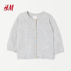 H&M LIGHT GREY FINE KNIT CARDIGAN