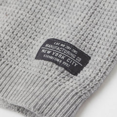 H&M LIGHT GREY WAFFLE KNIT HENLEY JUMPER