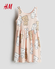H&M LIGHT PEACH TEDDY BEAR DRESS