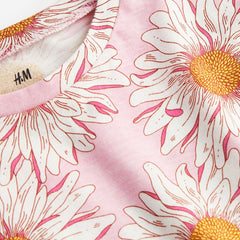 H&M LIGHT PINK FLOWERS PRINT T-SHIRT
