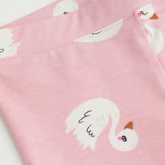H&M LIGHT PINK SWANS PRINTED LEGGING
