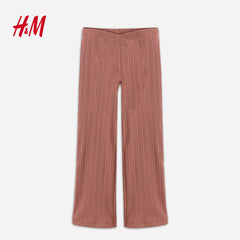 H&M BROWN RIBBED FLARED LEGGING