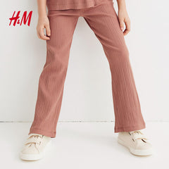 H&M BROWN RIBBED FLARED LEGGING