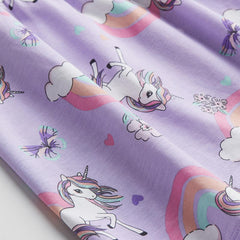H&M LIGHT PURPLE UNICORN PATTERNED COTTON DRESS -24