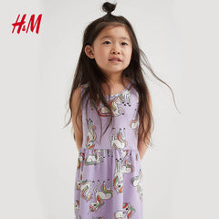 H&M LIGHT PURPLE UNICORN SLEEVELESS DRESS
