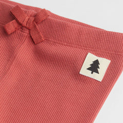 H&M LIGHT RED RIBBED COTTON LEGGING