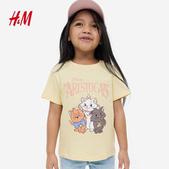 H&M LIGHT YELLOW ARISTOCAT T-SHIRT