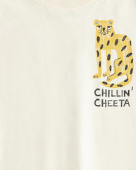 H&M LIGHT YELLOW CHEETAH PRINTED T-SHIRT