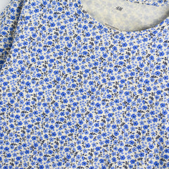 H&M LONG SLEEVE BLUE FLORAL TOP
