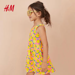 H&M Light Pink Lemons Patterned Dress