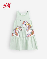 H&M MINT GREEN UNICORN DRESS