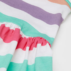 H&M MULTICOLOR STRIPED JERSEY SLEEVELESS DRESS