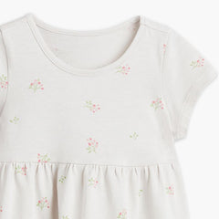 H&M NATURAL WHITE TWIGS PRINTED DRESS