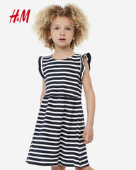 H&M NAVY STRIPED JERSEY DRESS