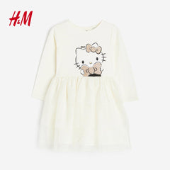 H&M OFF WHITE HELLO KITTY TULLE DRESS