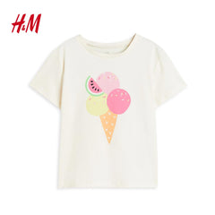 H&M OFF WHITE ICE CREAM TOP T-SHIRT