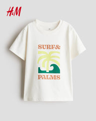 H&M OFF WHITE SURF & PALMS T-SHIRT