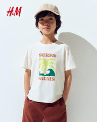 H&M OFF WHITE SURF & PALMS T-SHIRT