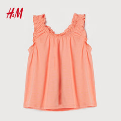 H&M ORANGE PLAIN COTTON VEST TOP