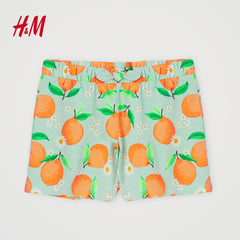 H&M ORANGE PRINTED SHORTS FRONT