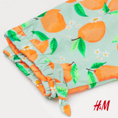 H&M ORANGE PRINTED SHORTS FRONT
