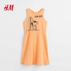 H&M ORANGE SNOOPY LOOK OUT DRESS