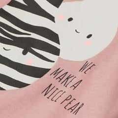 H&M LIGHT PINK PEARS JERSEY PRINTED DRESS